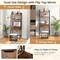 Costway Vanity Table Set Flip Top Mirror Ladder Storage Shelf Cushioned Stool Rustic